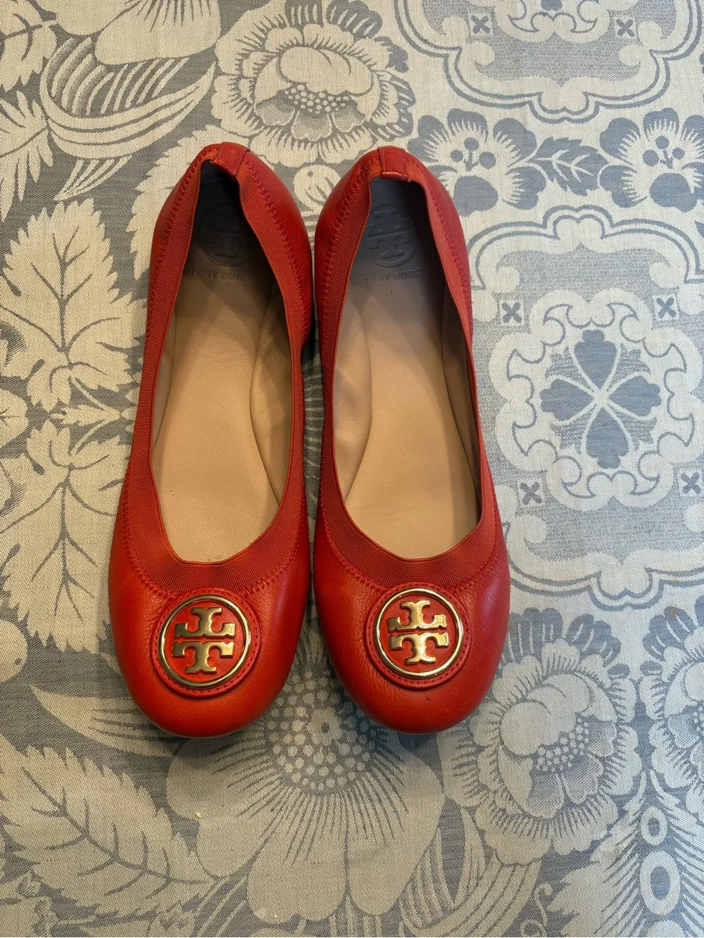 Tory Burch Sedgwick Orange Reva Flats